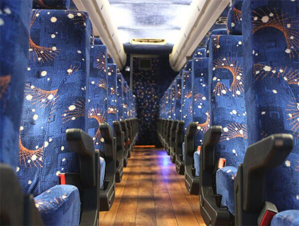 Carson 50 passenger Charter Bus Interior