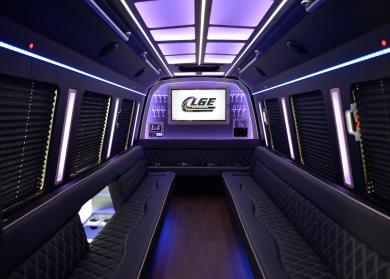 South Gate 18 Passenger Limo Bus Interior