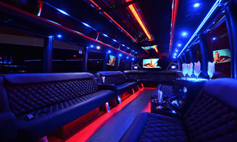 South Gate 30 Passenger Party Bus Black Interior