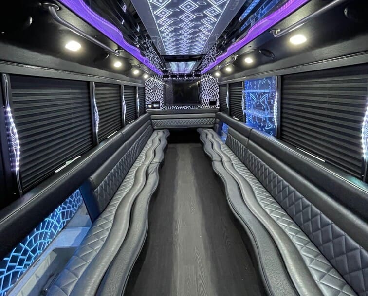 South Gate 30 Passenger Party Bus White Interior