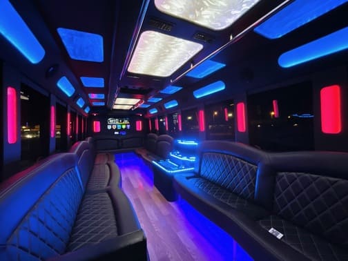 Mission Viejo 35 Passenger Party Bus Interior